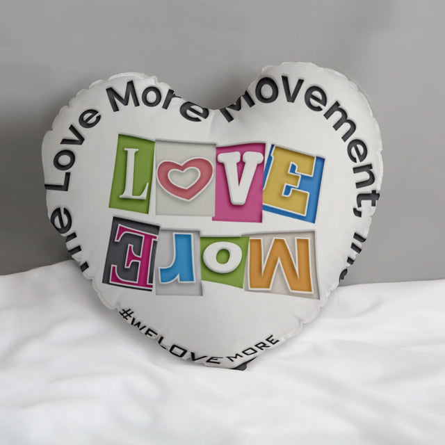 Love More Heart-shaped pillow