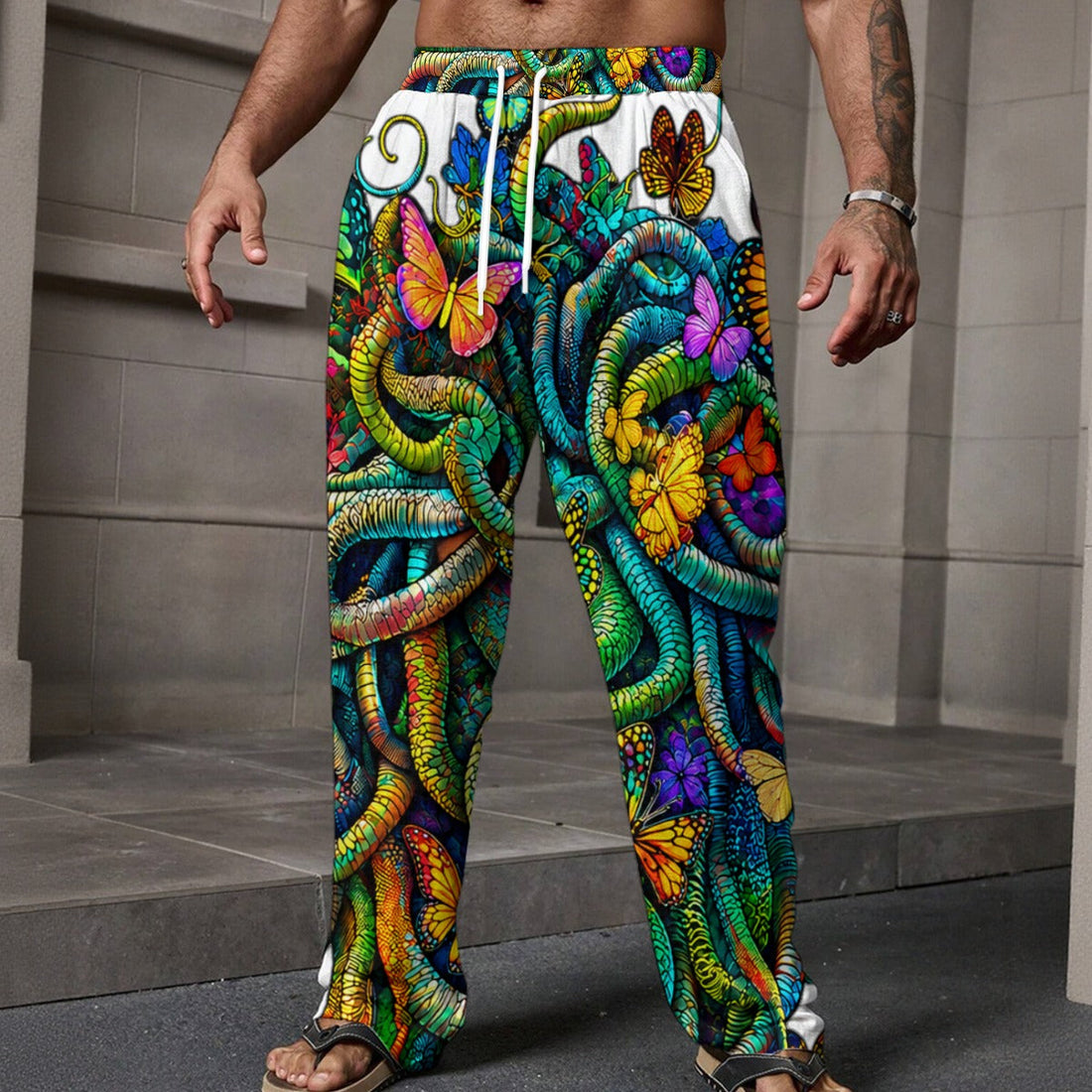 Healing Medusa Men's Loose Casual Pants With Pocket