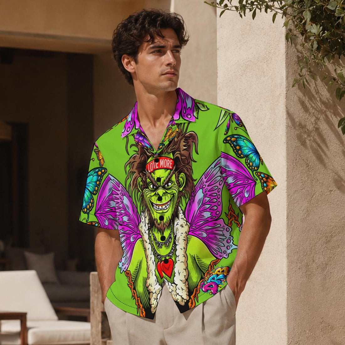 Healing the Grinch Hawaiian Shirt With Button Closure