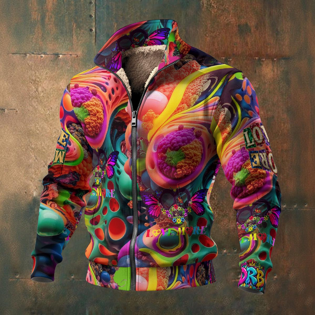 Love More World Thick Knit Fleece Jacket
