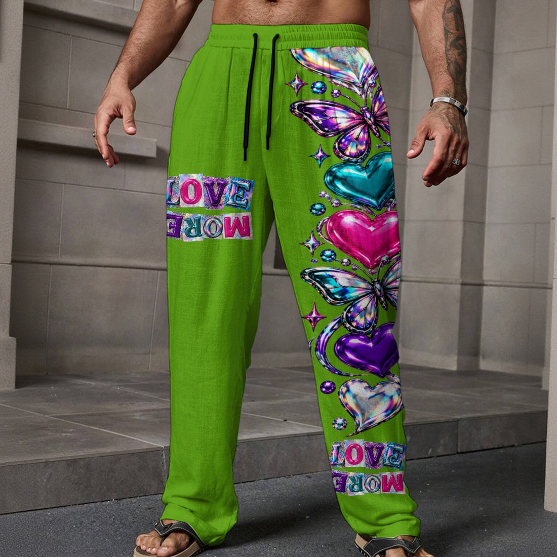 Love More Men's Loose Casual Pants With Pocket