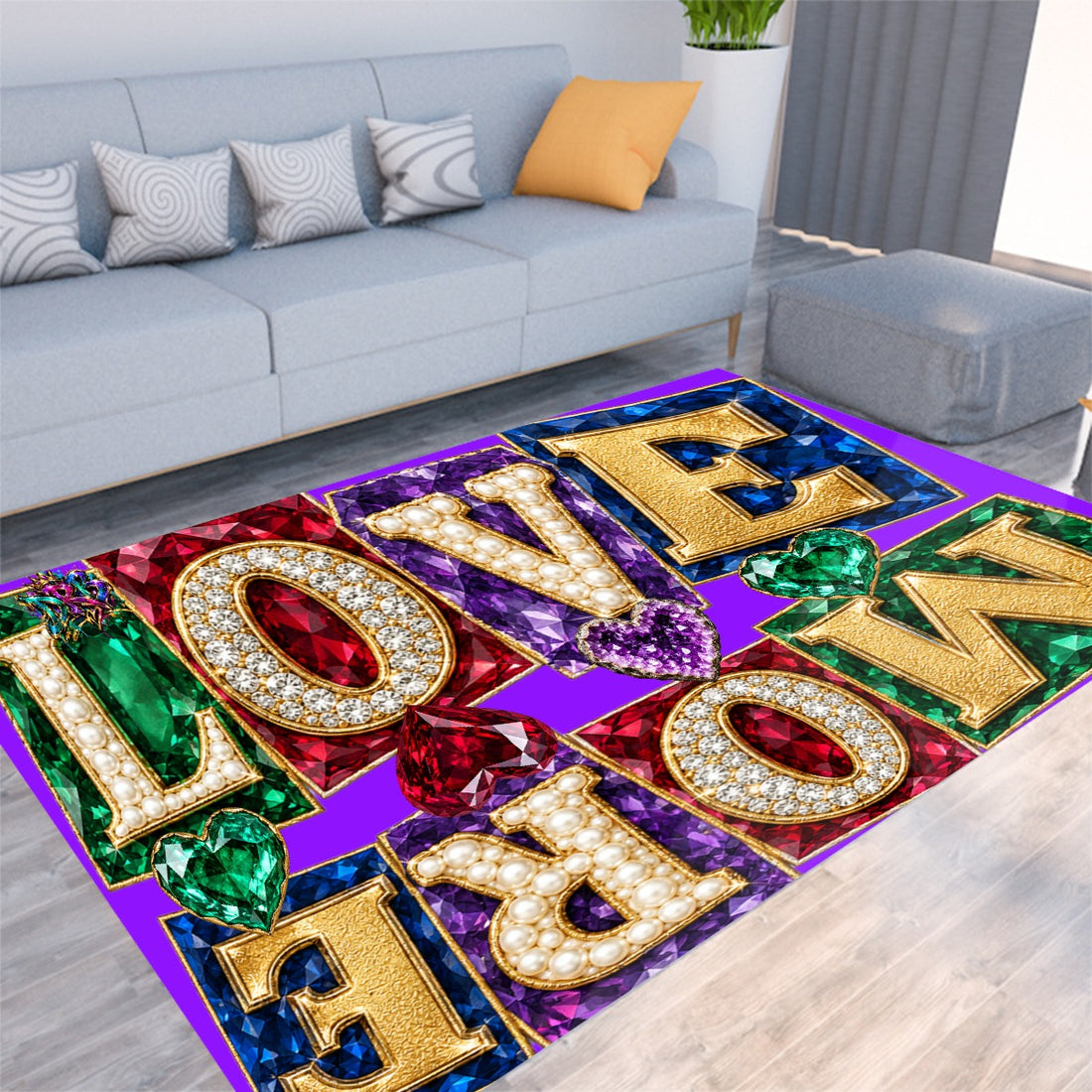 Love More Felt Floor Mat