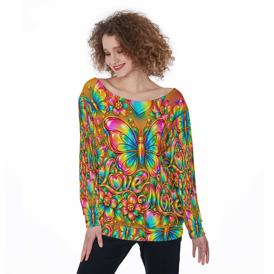 Butterfly Effect Women's Off-Shoulder Sweatshirt