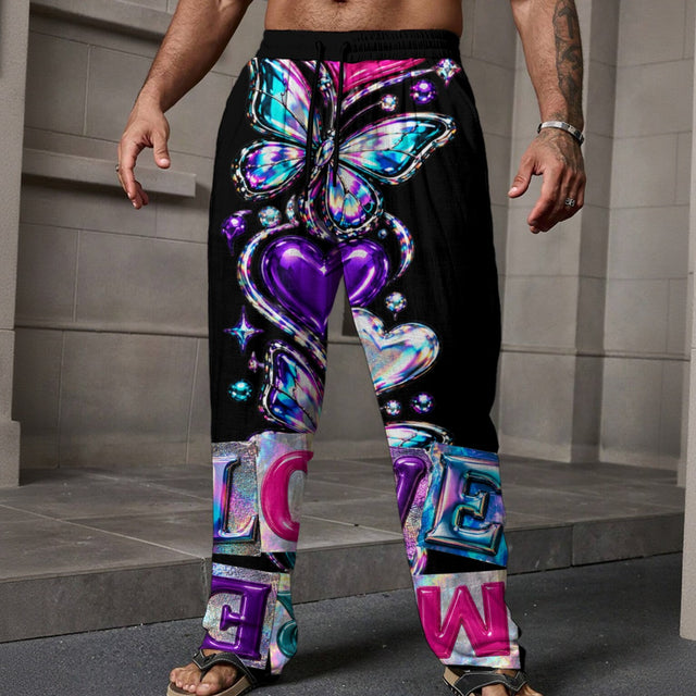 Love More Butterfly Effect Men's Loose Casual Pants With Pocket