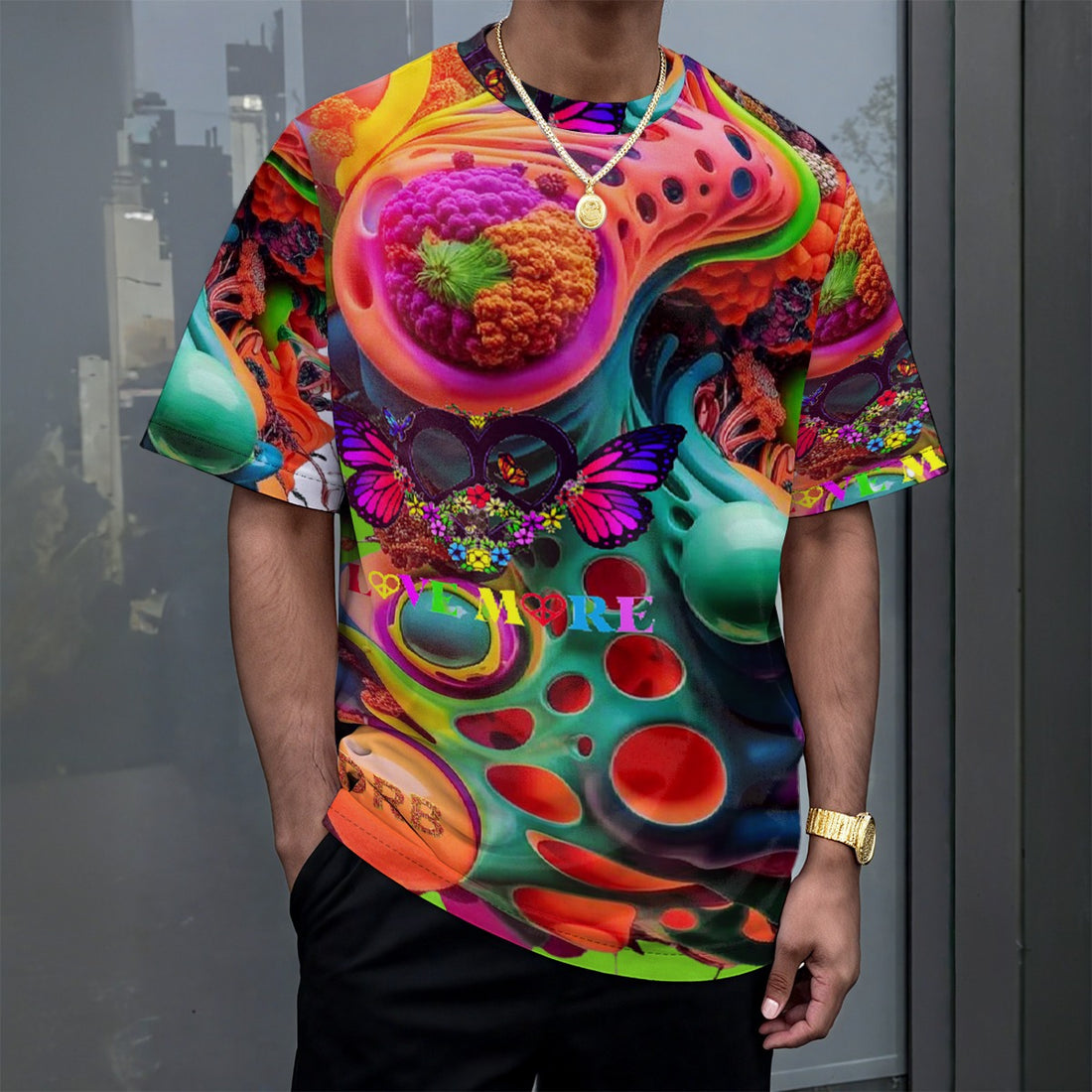 Love More World Drop-shoulder T-shirt