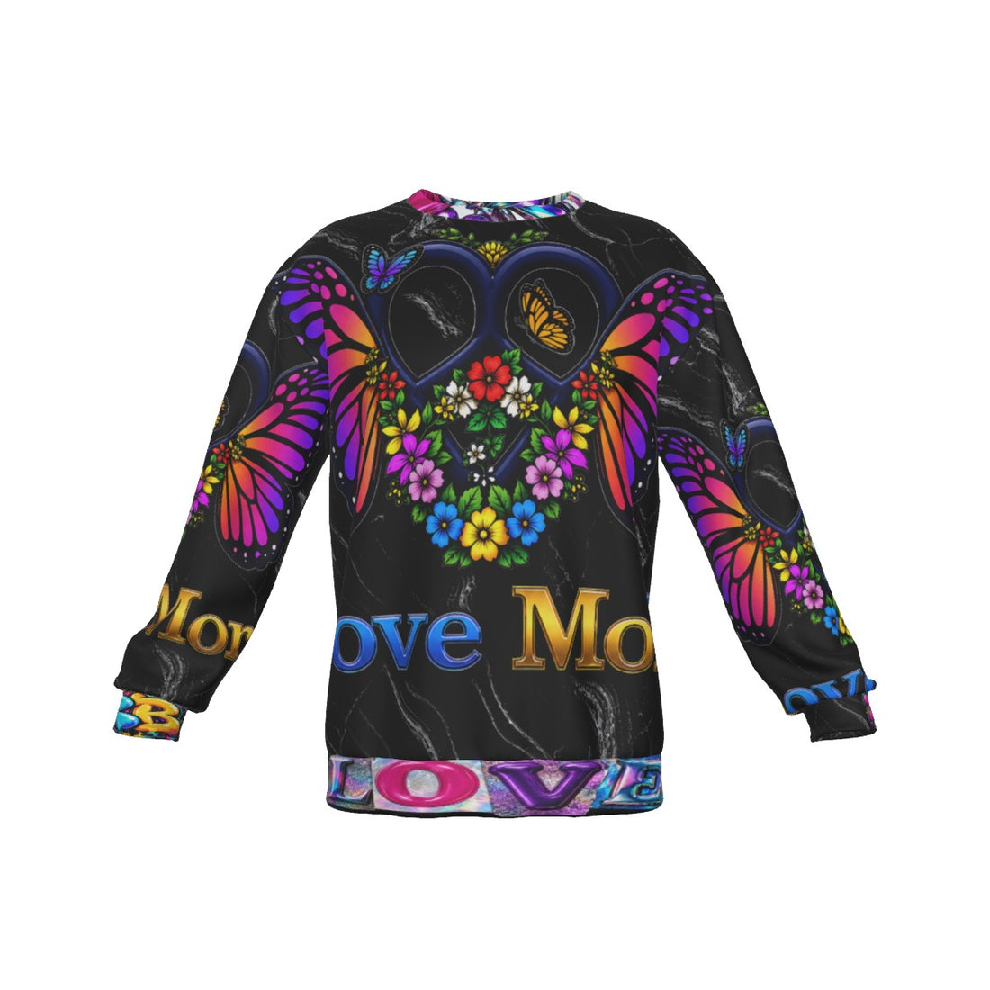 Love More Men's Drop Shoulder Round Neck Long-Sleeved Sweatshirt