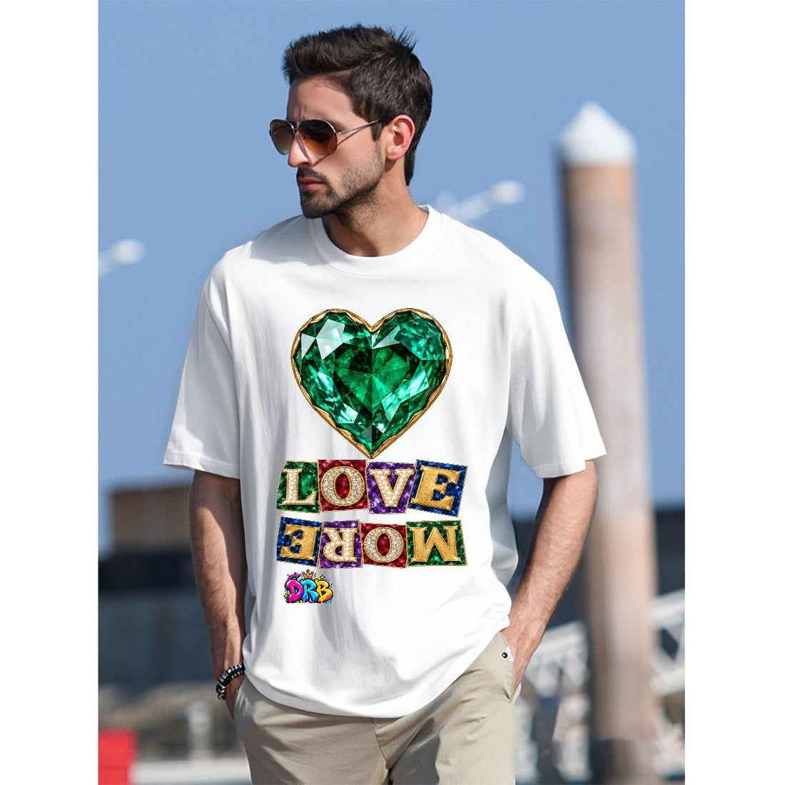 Love More Unisex T-Shirt Printed in USA|180GSM Front DTF