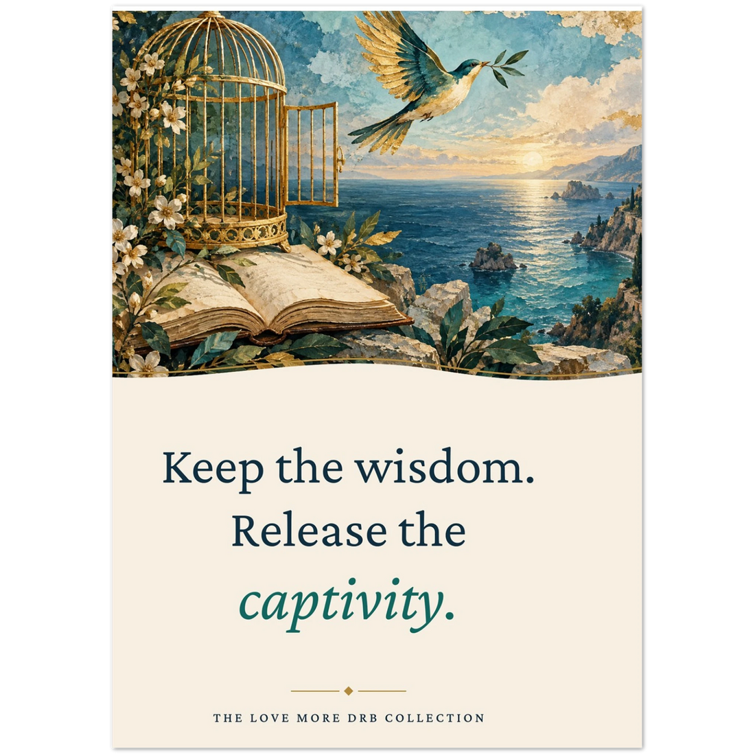Love More: Keep the Wisdom but release the captivity Pack of 10 Greeting Cards (US & CA)