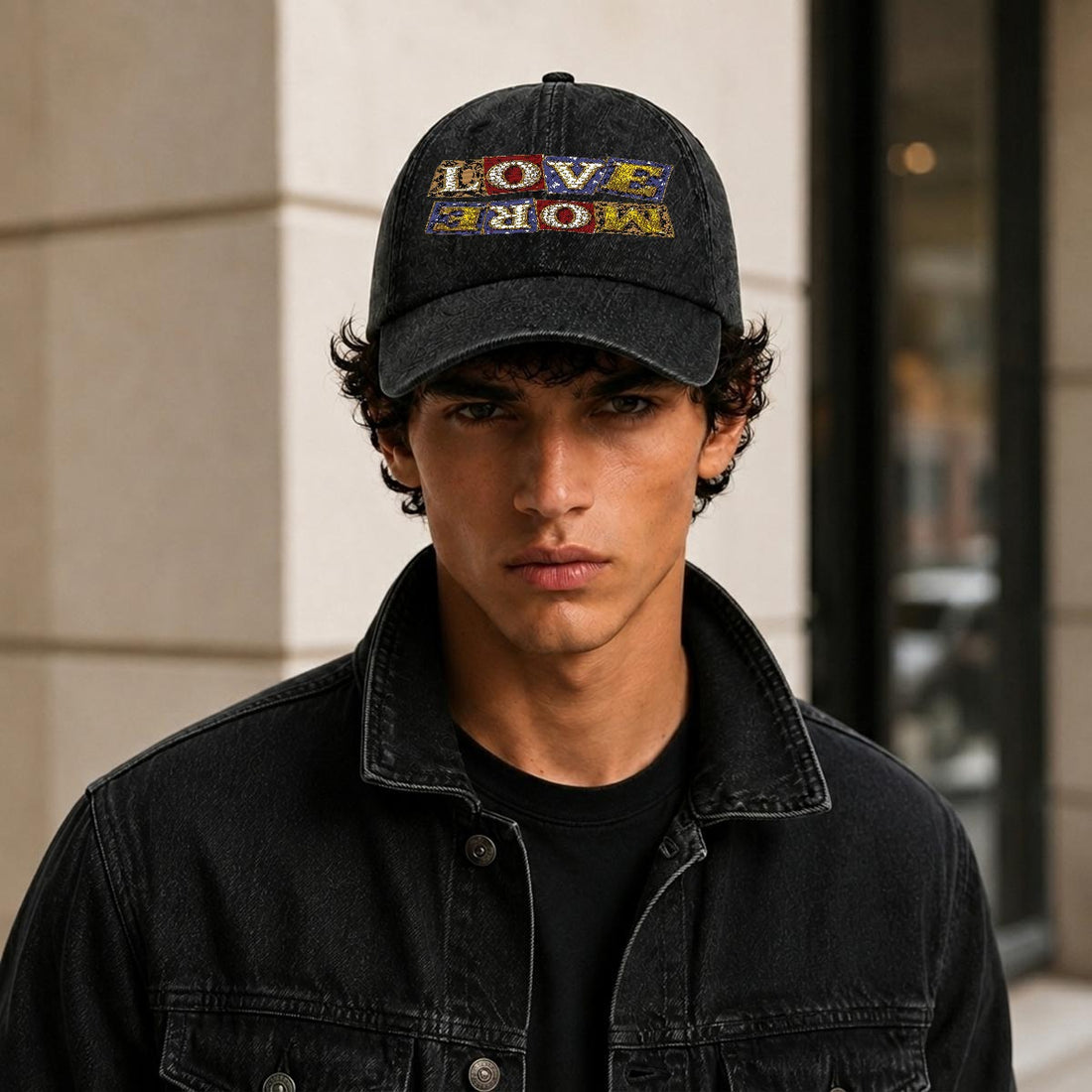 Love More Embroidery Baseball Cap